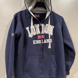 England Flag National Soccer Pride Sz M Adult Zip Hoodie Jacket Sweatshirt